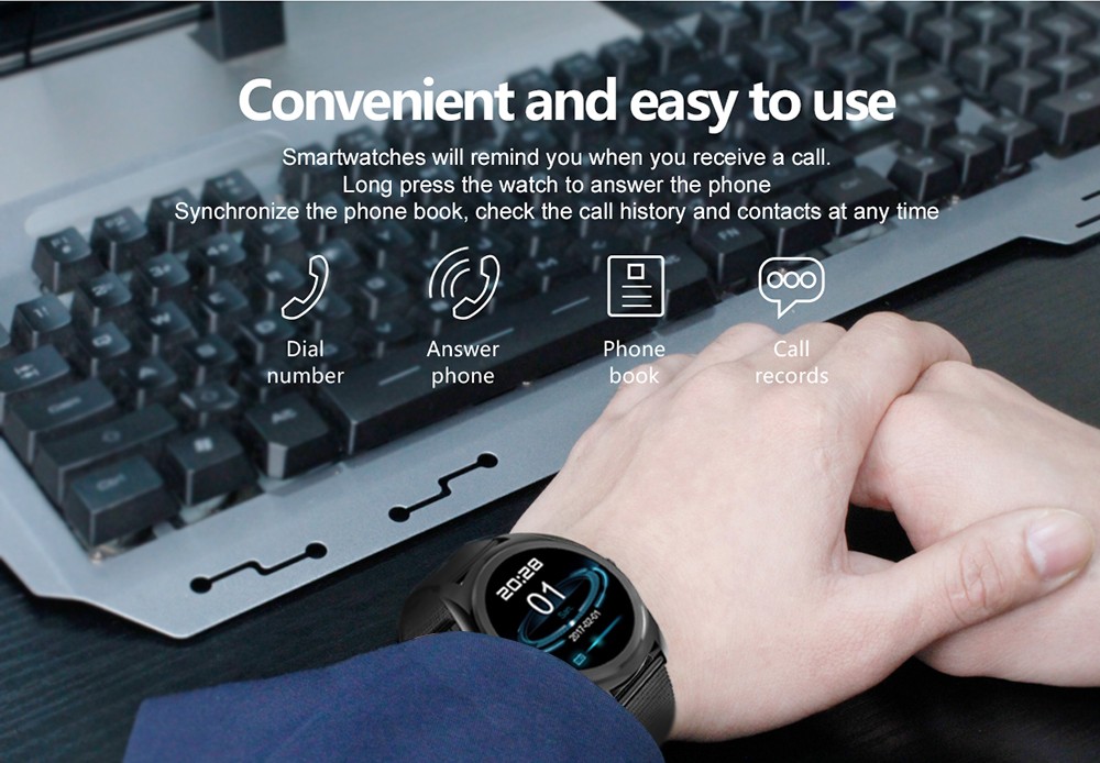 Newwear N3 Pro Smart Watch 1.3 inch MTK2502 HD Slim Bluetooth 3.0 + 4.0