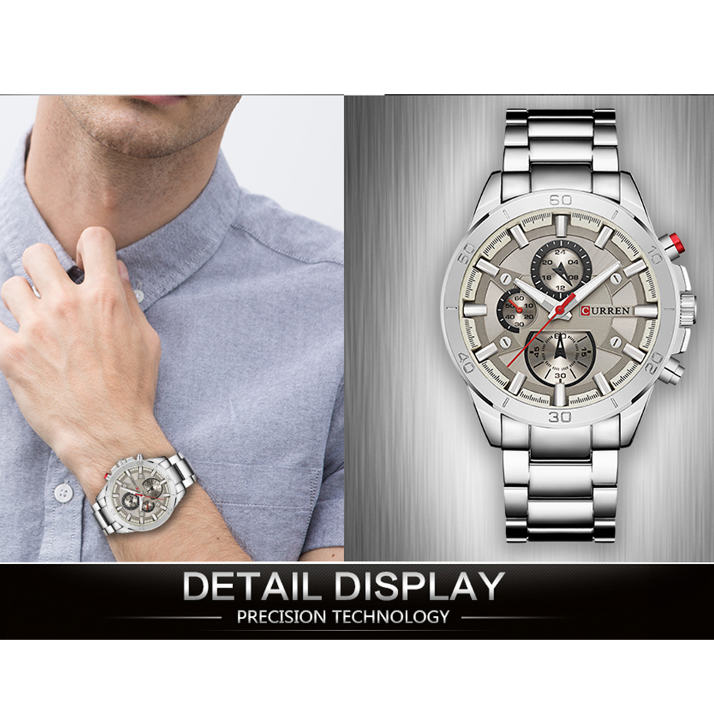 CURREN Men's Luxury Fashion Creative Quartz Large Dial Dress Watch