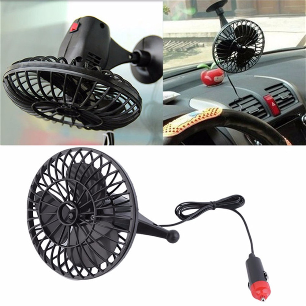 Mini USB Fan 12V Summer Cooling Suction Cup for Car