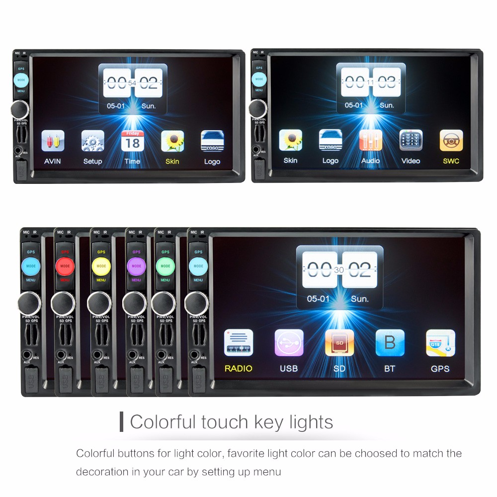 8702 Car Stereo MP5 Player 7 inch Touch Screen 2 Din In-dash Bluetooth Audio Multimedia System