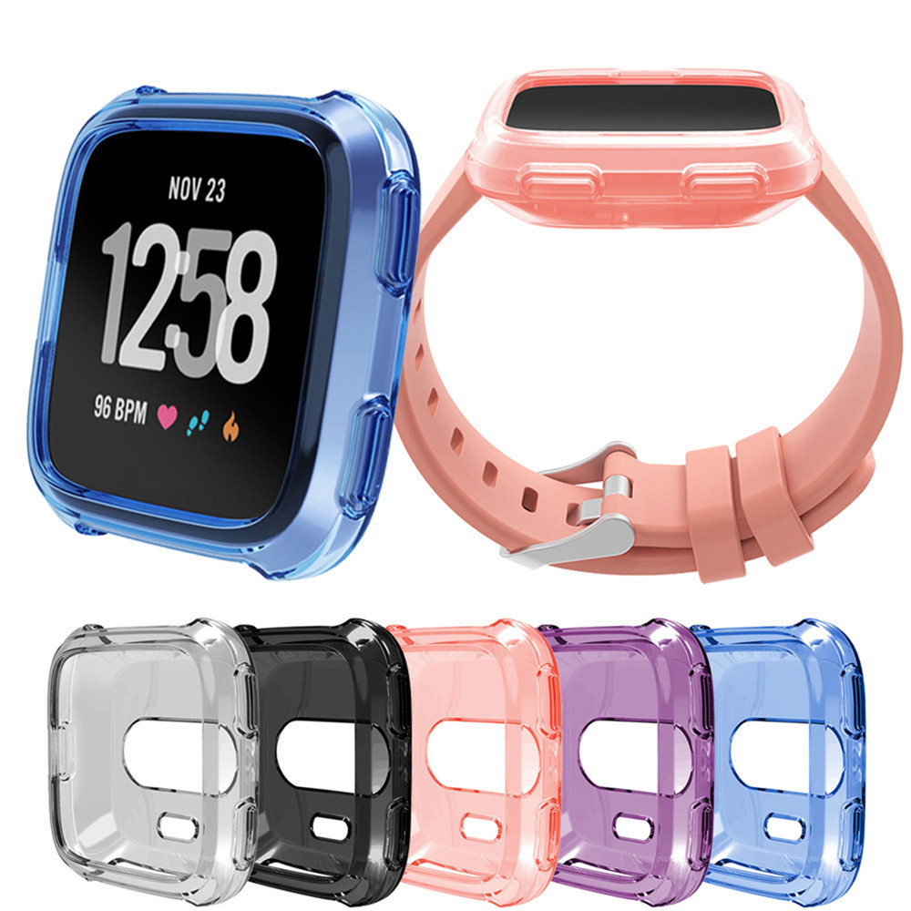 TPU Silicone Cover Case Watch Casing Guard Protector for Fitbit Versa ...