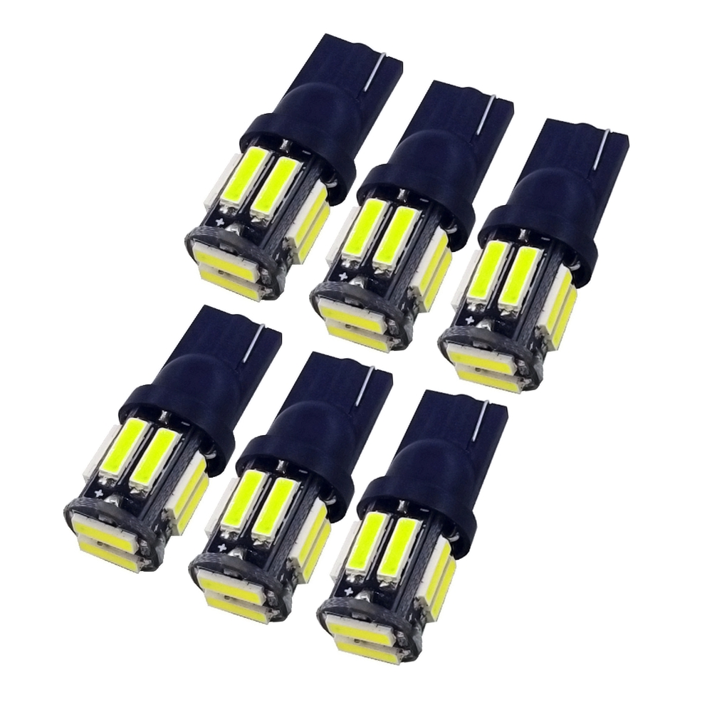 T10 194 W5W 7020 10SMD 1W Small Power LED Automobile Lamp Ceiling 6PC