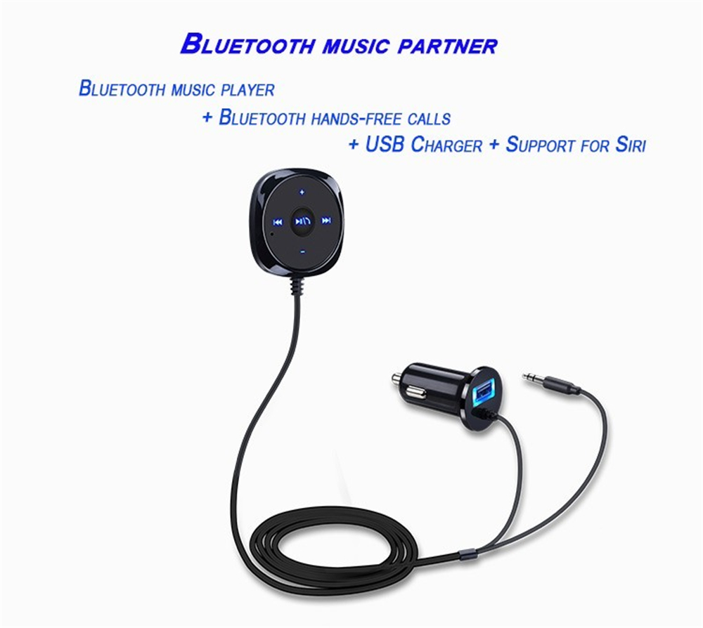 Wireles Bluetooth Receiver 3.5mm AUX Audio Music Receiver Car Charg