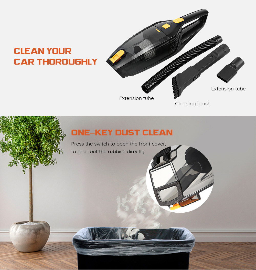 CZK - 6625 12V Car Electric Vacuum Cleaner One Key Dust Clean Dry Wet Dual Use
