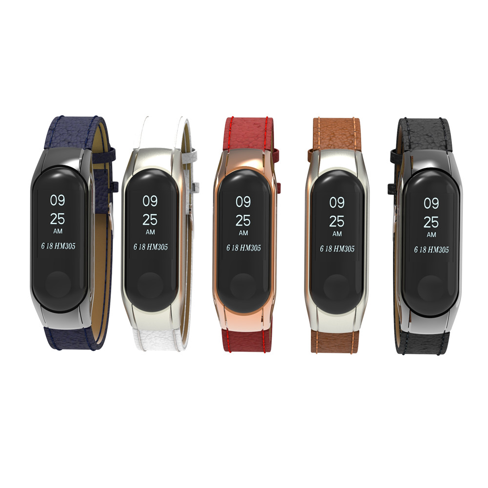 For Xiaomi Mi Band 3 Genuine Leather Wrist Watch Strap