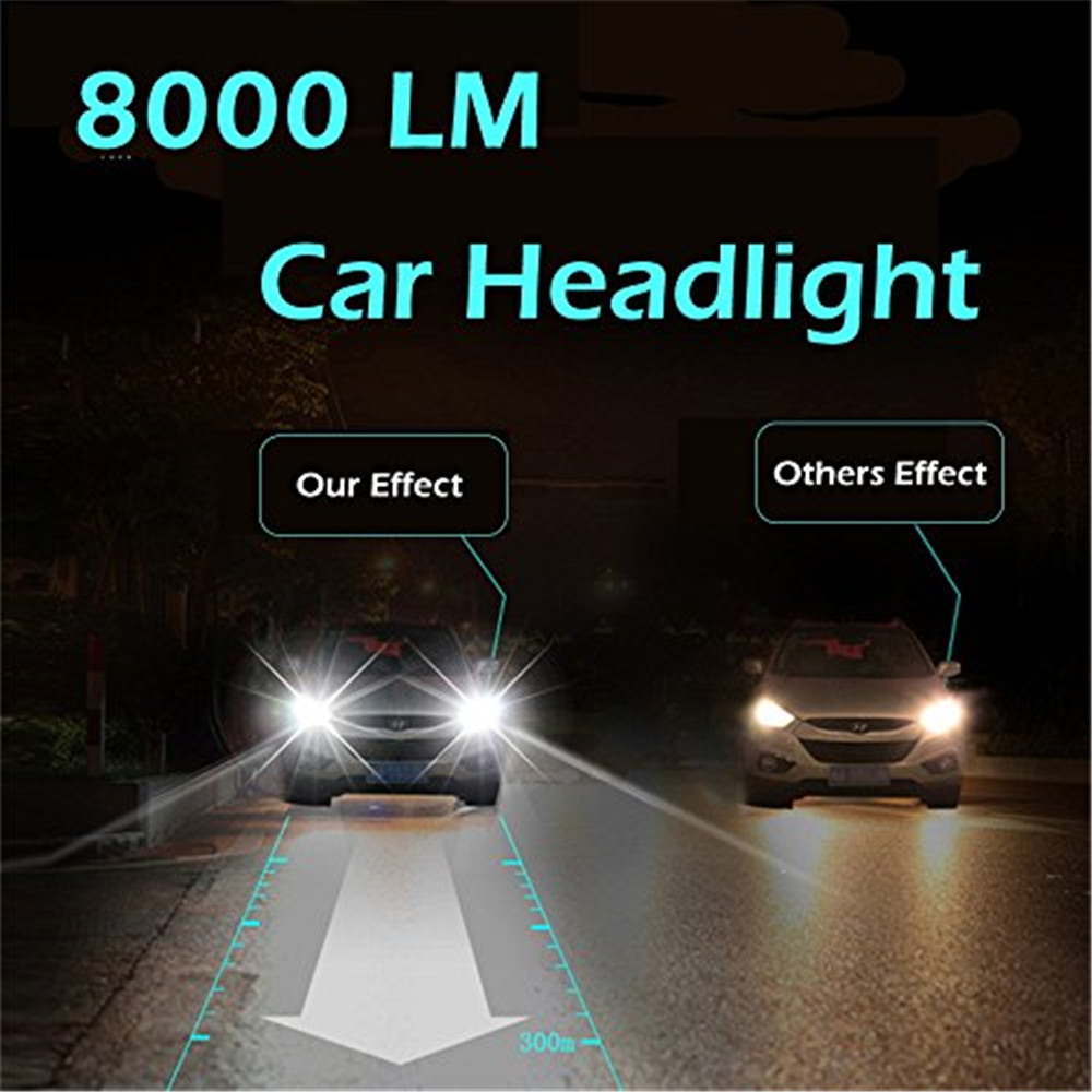 Infitary H11 LED Headlight Bulbs Auto Headlamp Single Beam 8000LM 72W