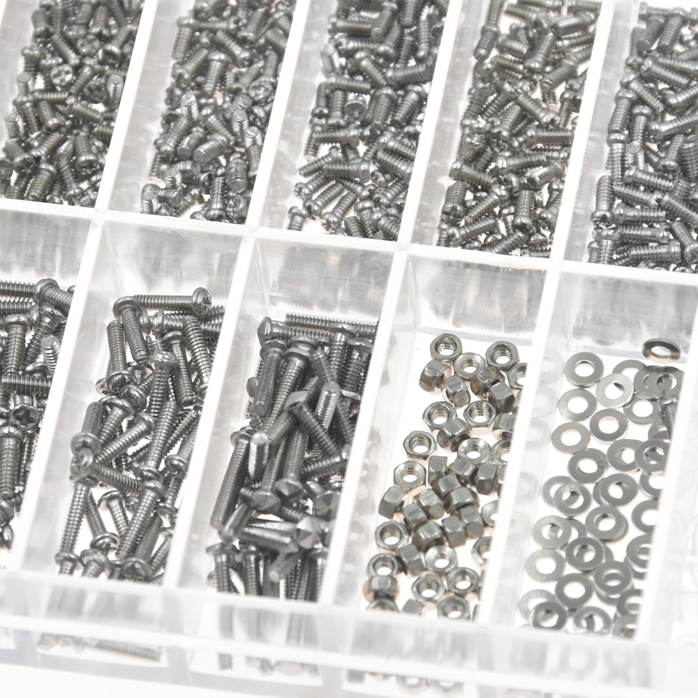 1000pcs Glasses Watch Spectacles Nuts Micro Steel Screws Set DIY Repair Tool Kit
