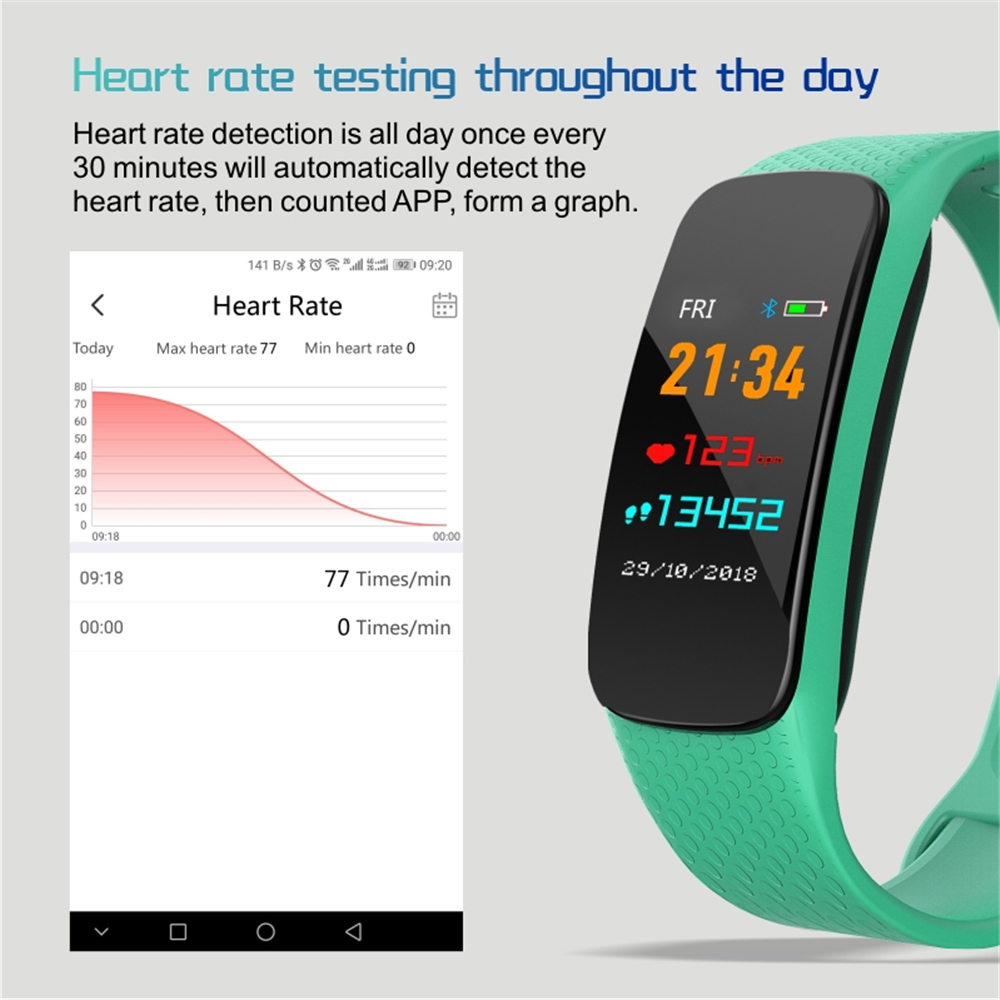 L6 Color Screen Smart Bracelet Heart Rate Blood Pressure Call Reminder