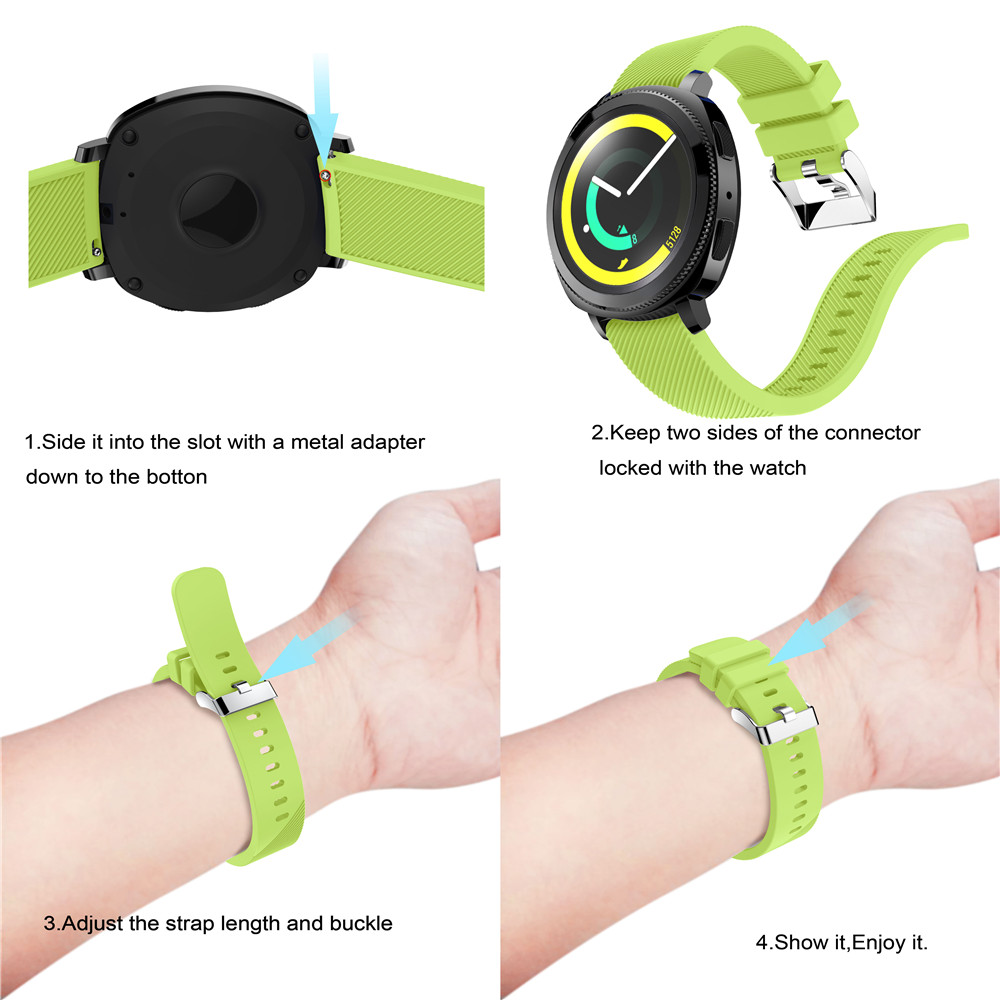 20mm for Samsung Gear Sport Silicone Rubber Wrist Band Strap
