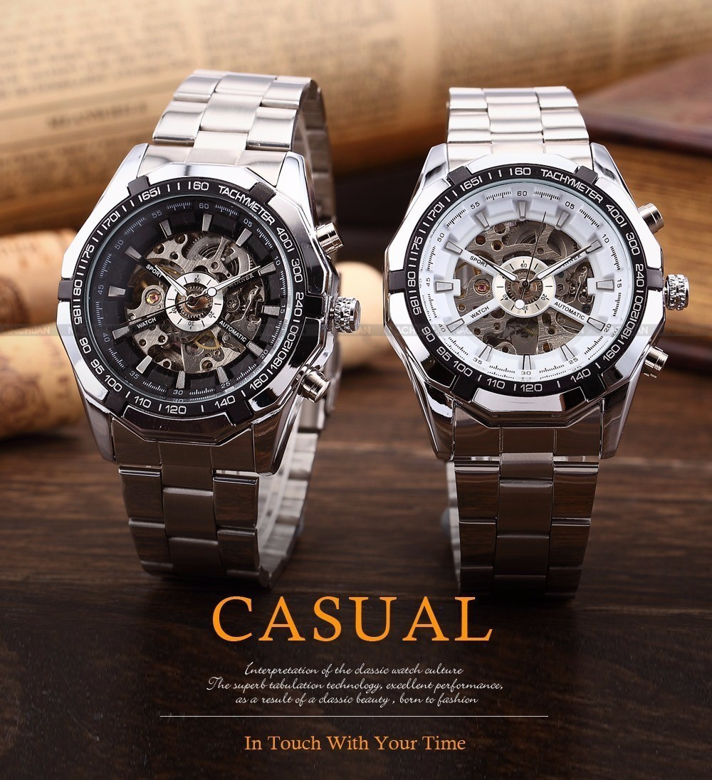 WINNER Men Luxury Fashion Skull Classic Sport Automatic Mechanical Watch