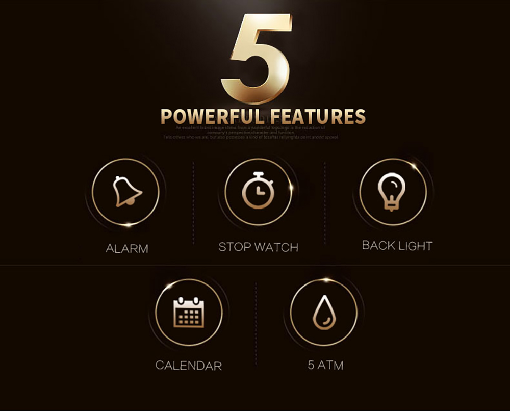 SMAEL Luxuly Men's Wrist Watch Gold Digital 50m Waterproof LED Clock