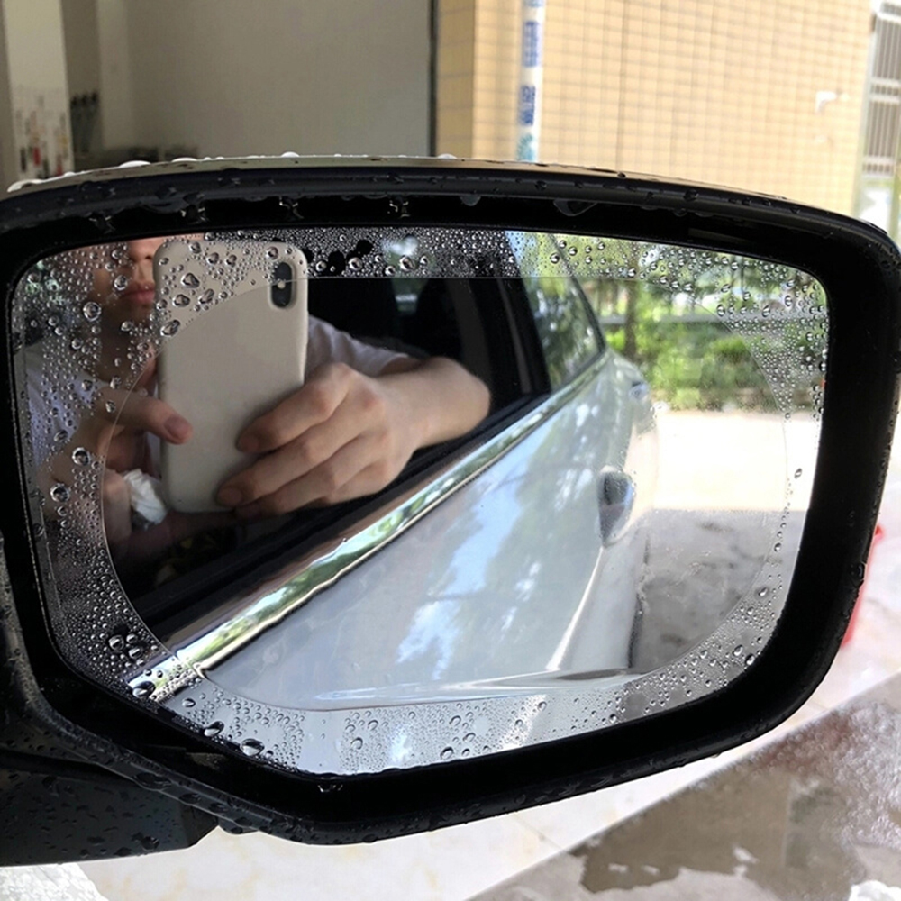 2PCS Car Rearview Mirror Oval Rain Film