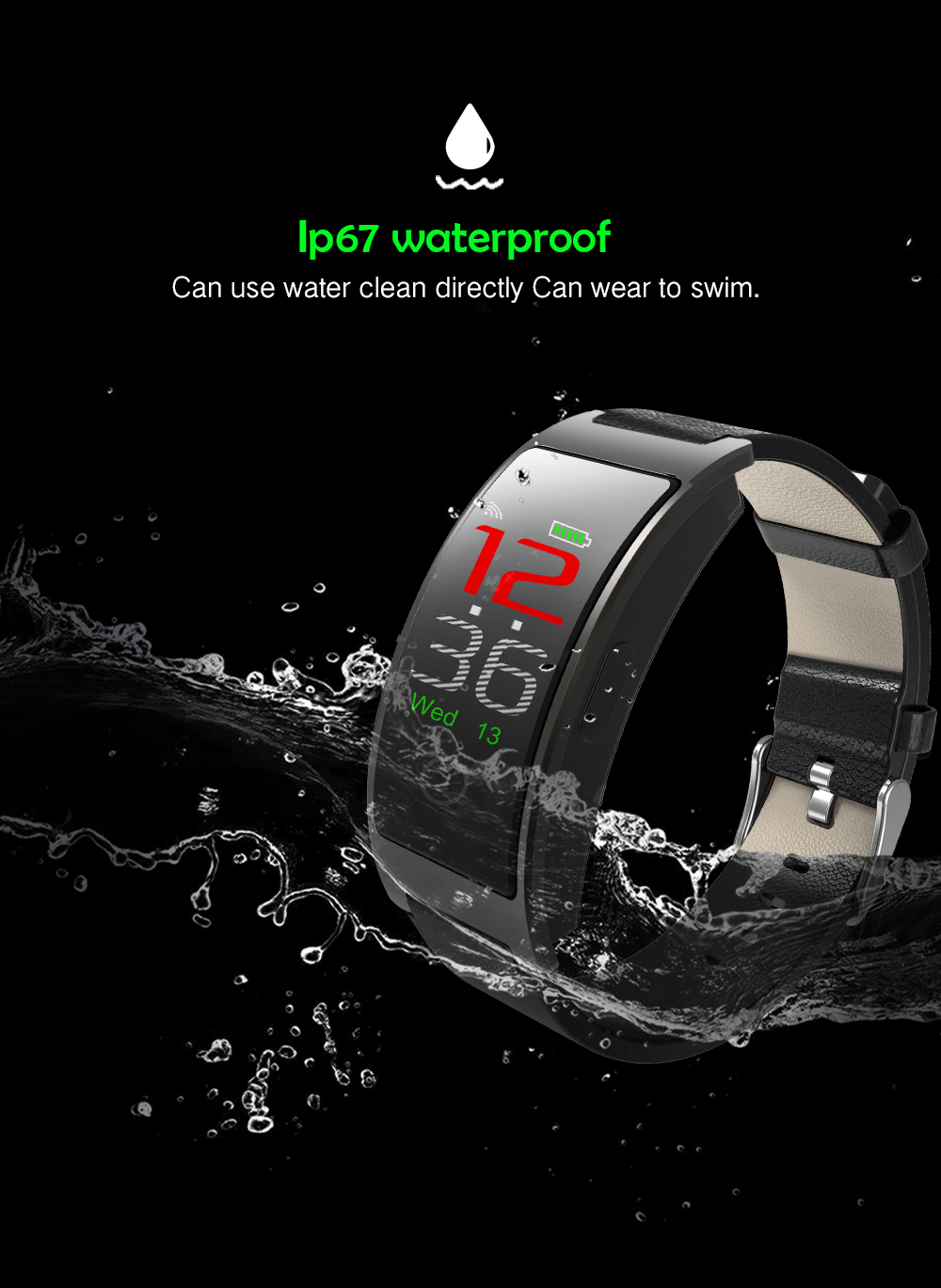CK11C Color Screen Smart Bracelet Blood Pressure Heart Rate Water-resistant
