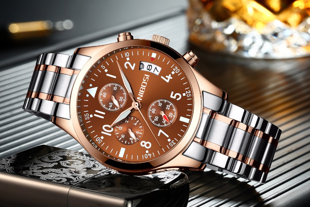 NIBOSI 2303 Men Sport Male Chronograph Casual Man Luxury Wrist Watches