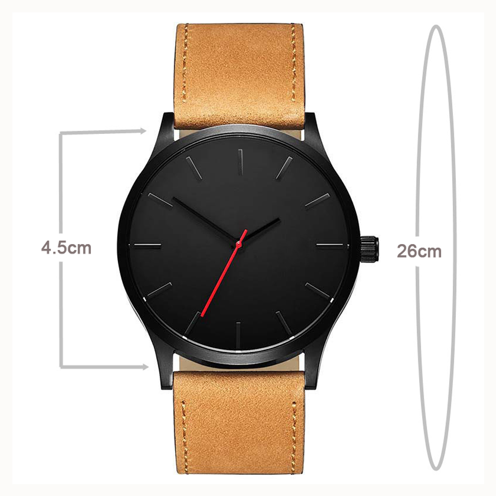 Large Dial Luxury Brand Men Sports Quartz Watches Clock Leather Wristwatch