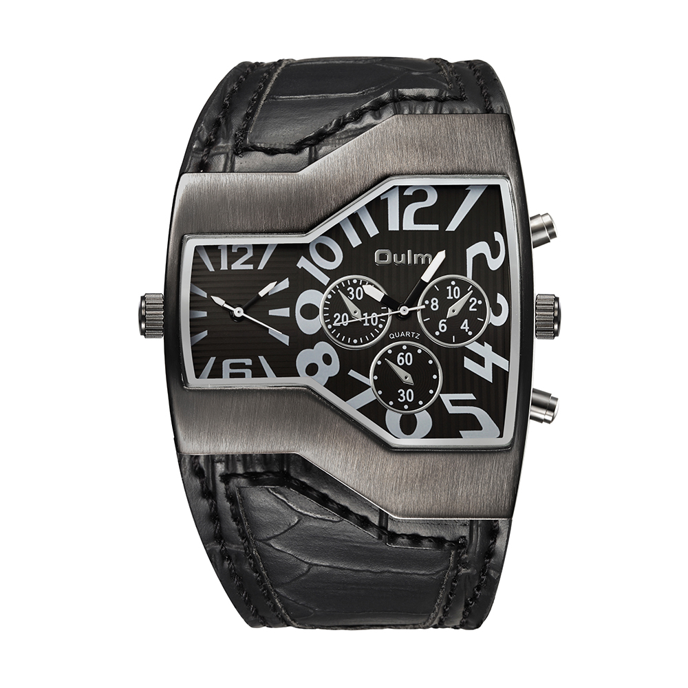 OULM Men's Casual Fashion Personality Creative Two-time Watch
