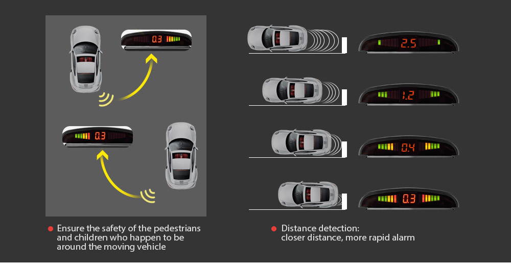 Universal Car Parking Sensor Reversing Radar Distance Detection Digital Display