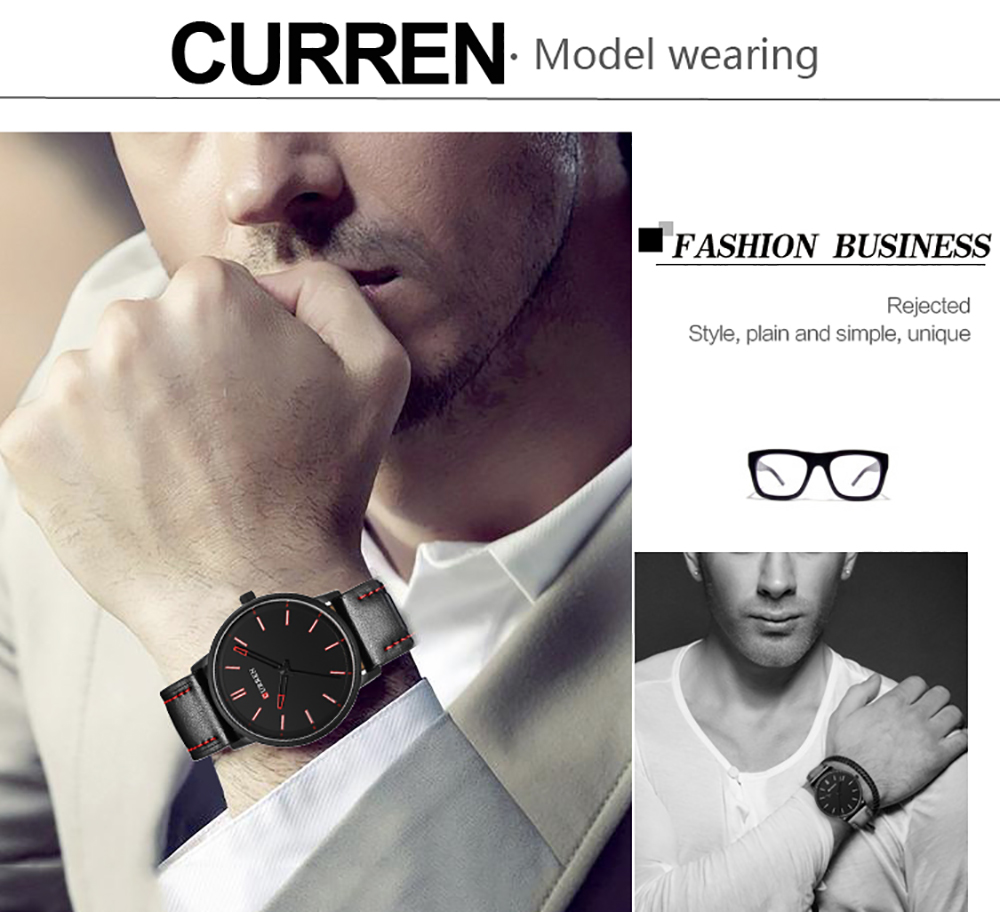 CURREN Men's Steel Belt Business Fashion Simple Milan with Quartz Watch