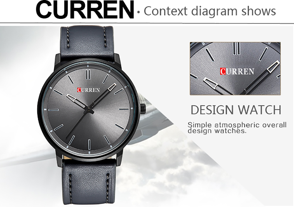 CURREN Men's Steel Belt Business Fashion Simple Milan with Quartz Watch