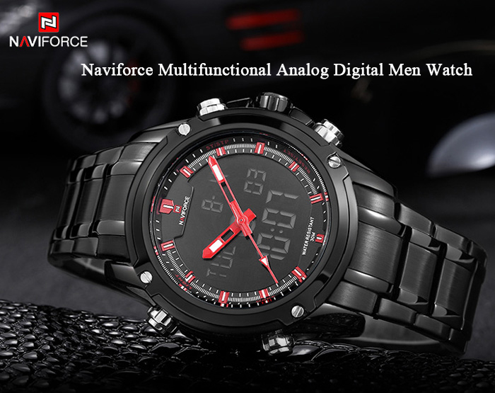 Naviforce Backlight 30M Water Resistance Double Movt Male Watch