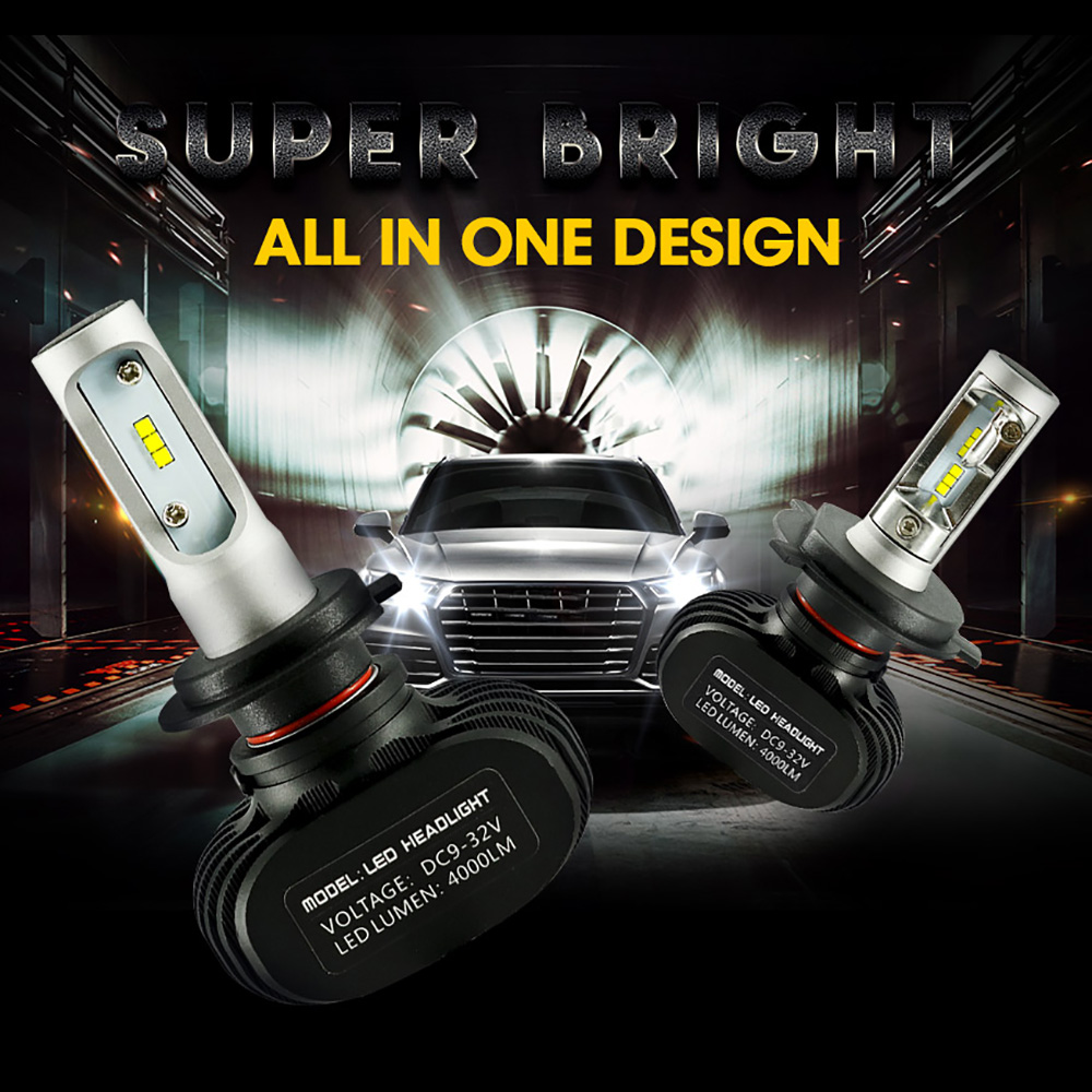 1 Kit Super Bright Lightness High Low Beam PK43T LED Conversion Kit H4