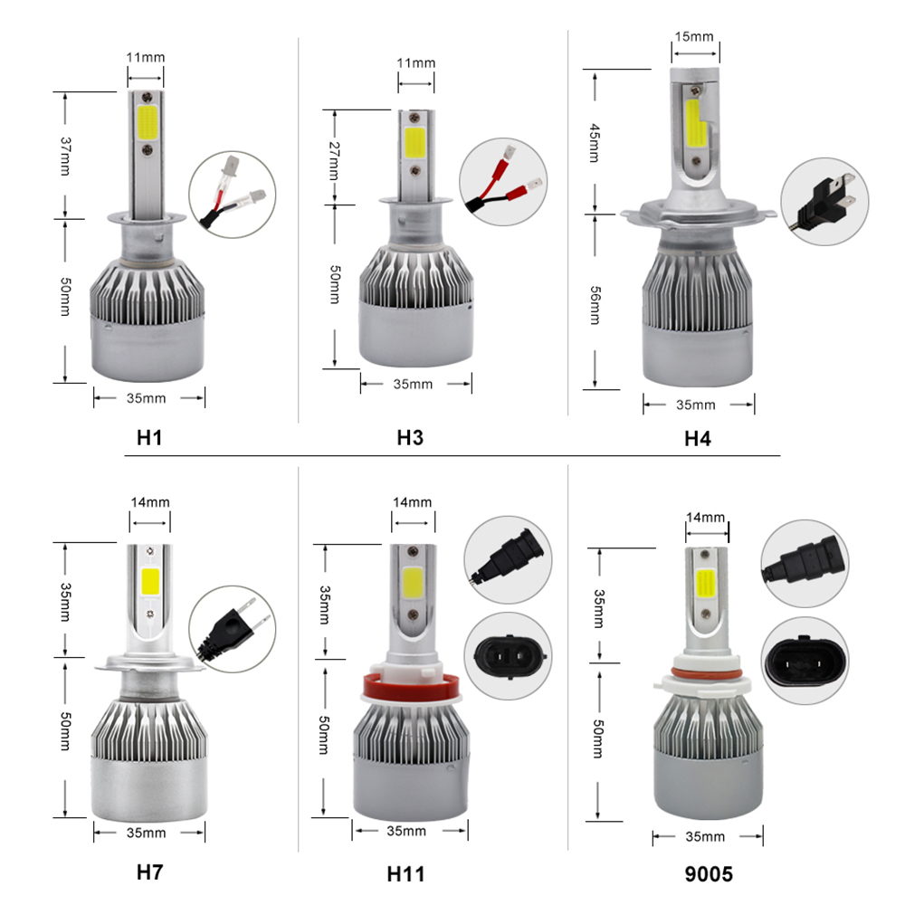 1 Kit C6 LED Headlight Kit PGJ19-1