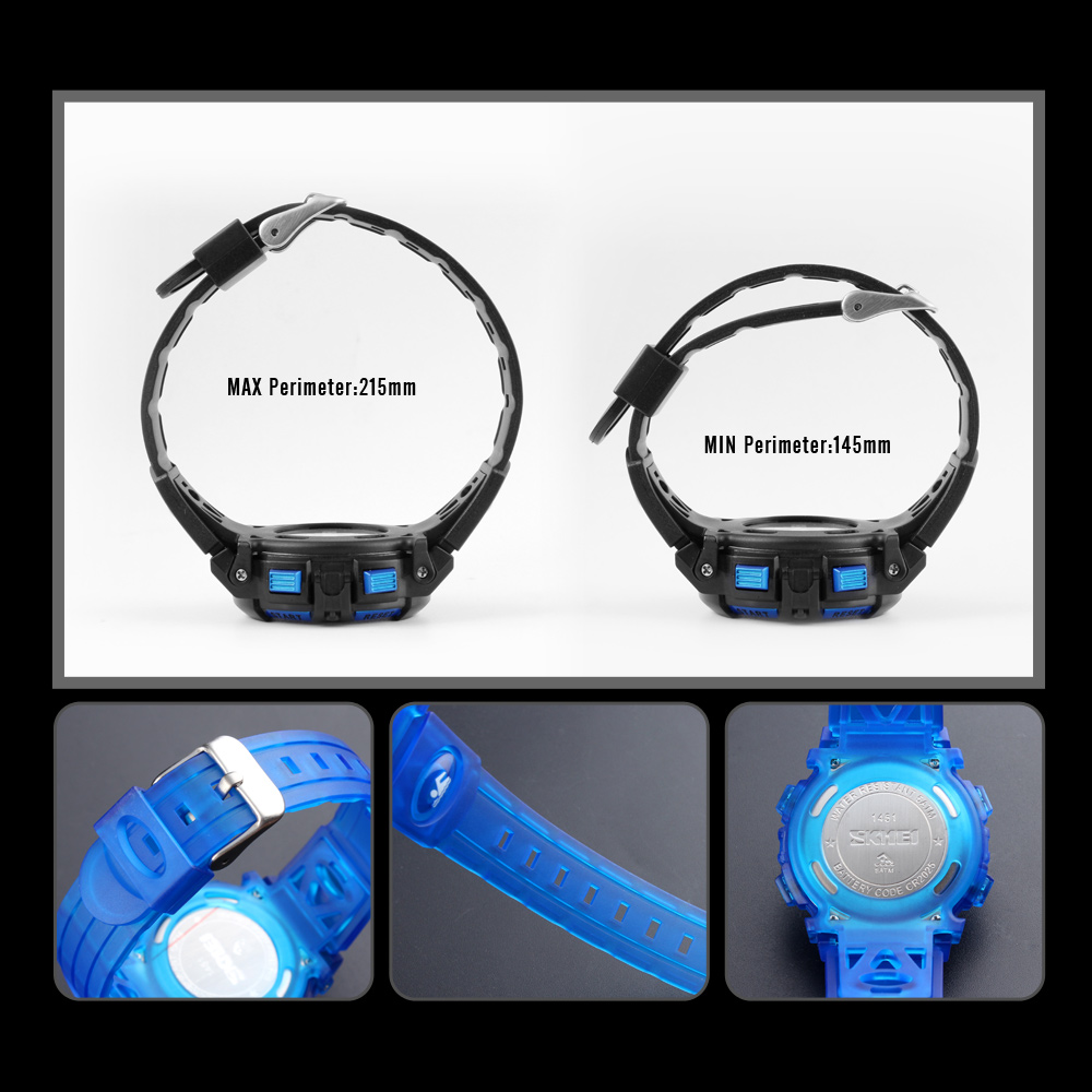 SKMEI Sport Children Cute LED Digital Plastic Alarm Date Display Wrist Watches