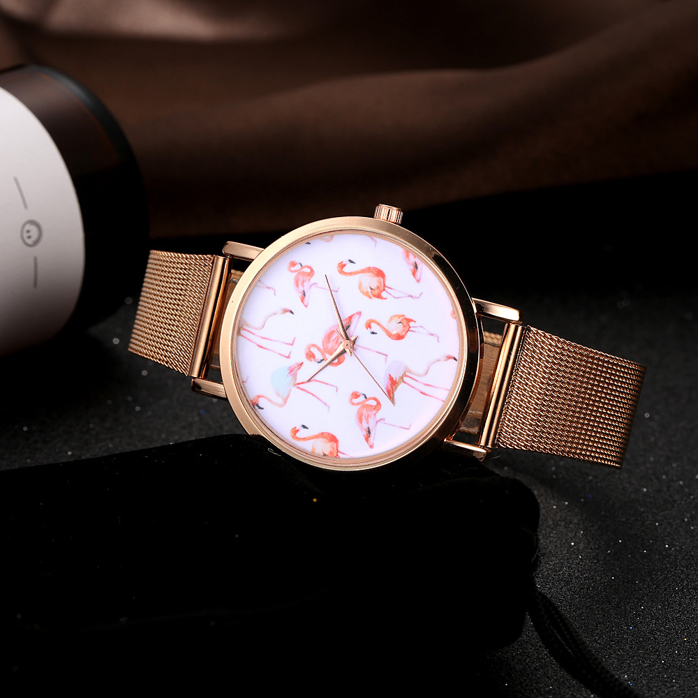 Lady Wrist Watch Flamingos Quartz Watch Students