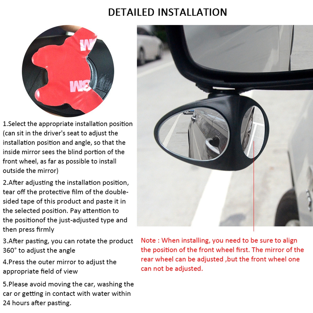 Automotive Rear View Rotary Adjustable Wide-angle Blind Spot Mirror