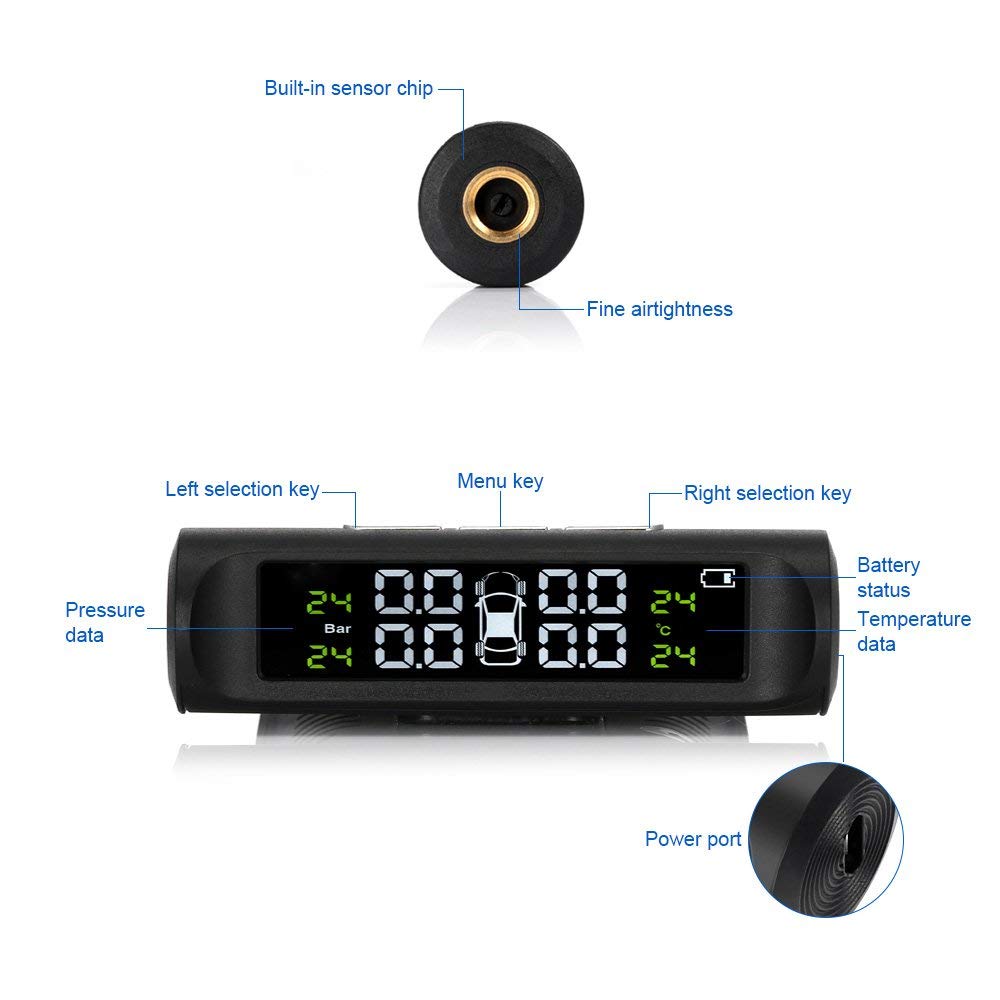Tire Pressure Monitoring System With 4 External Sensors