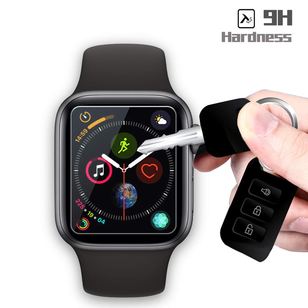 2 Packs 9H Tempered Glass Screen Protector for Apple Watch Series 4