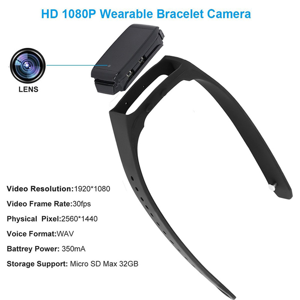 K18 Smart Bracelet Camera HD 1080P Mini Camera Wristband 14.2 Million Pixels