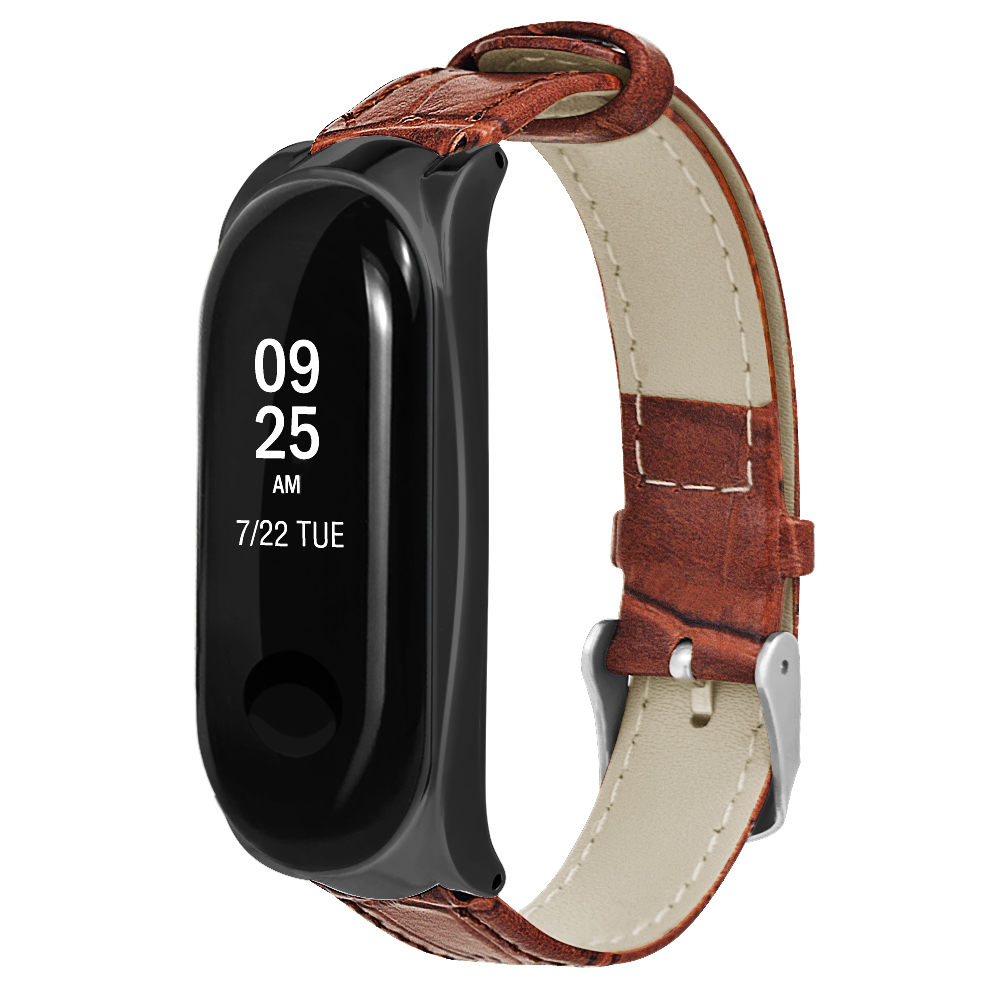 Leathe Bracelet Watch Strap Wristband for Xiaomi Mi Band 3