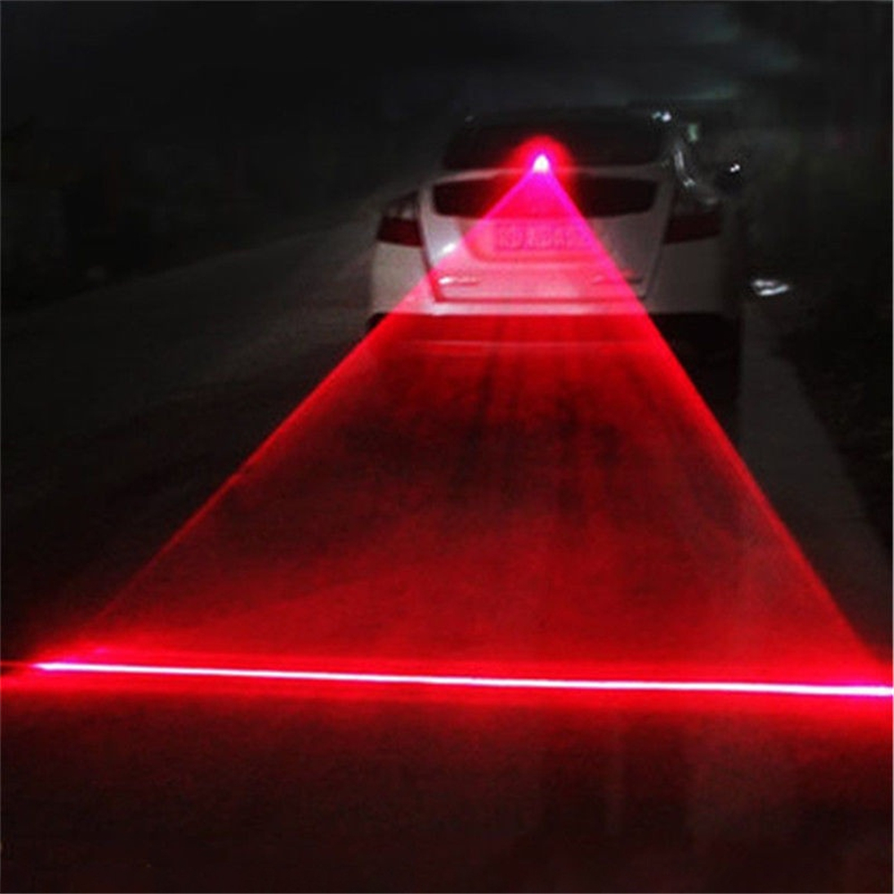 Car Laser Fog LED Light Anti-Collision Taillight Lamp Rear Warning Signal Light