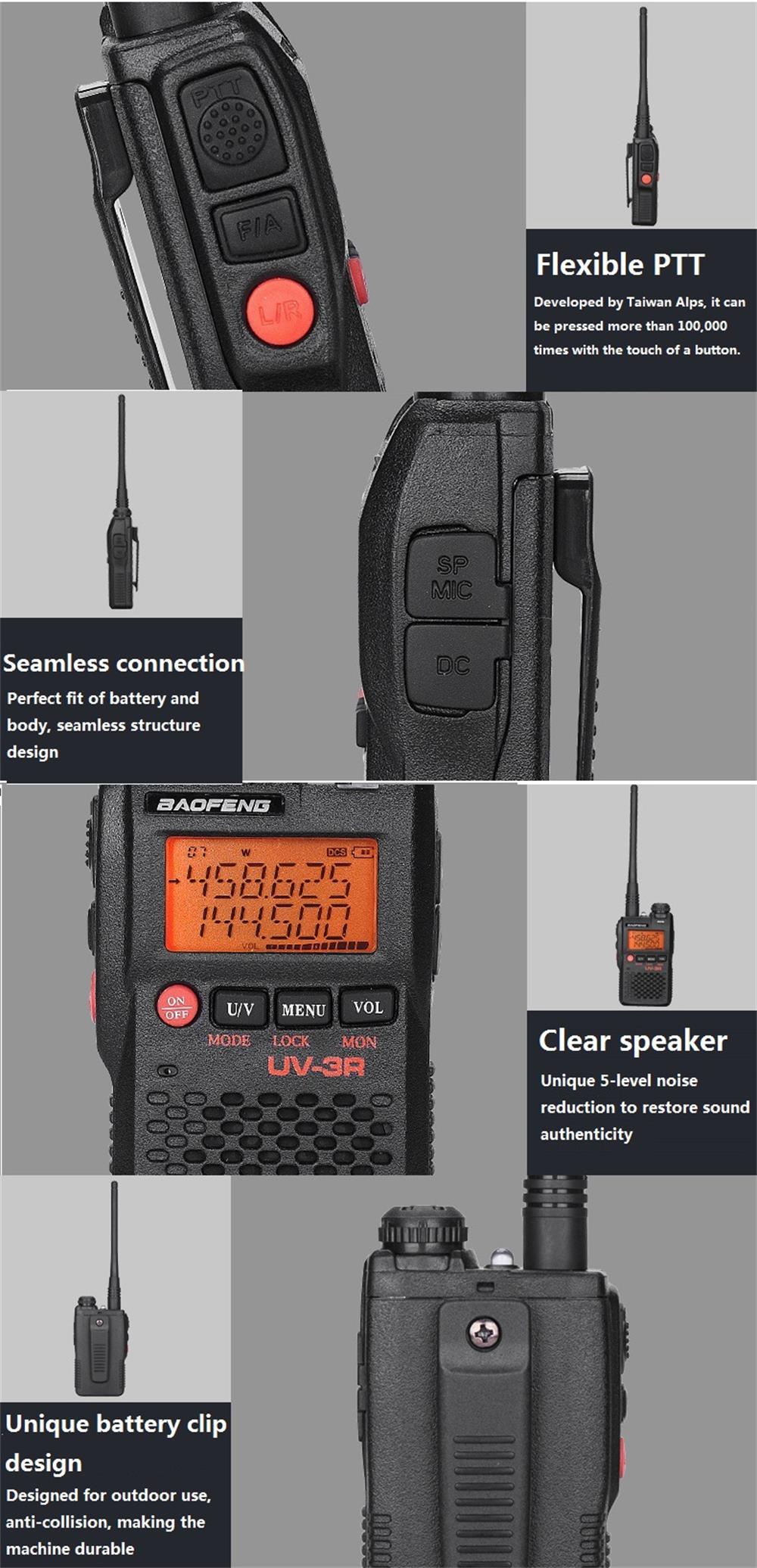 Baofeng UV-3R Mini Walkie Talkie Dual Band VHF UHF Portable UV3R Two Way Radio H