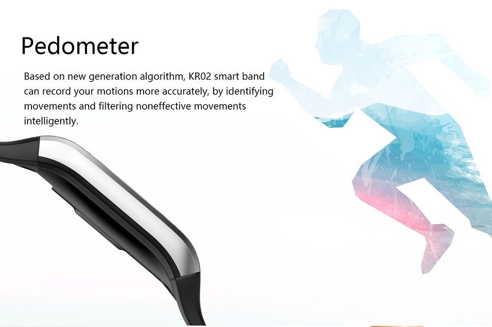 KingWear KR02 Smart Bracelet 0.96 inch NRF52832 64KB RAM 512KB ROM Heart Rate Monitor IP68 Waterproof GPS Bluetooth 4.0
