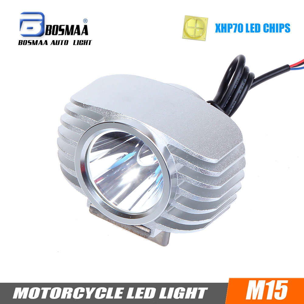 Bosmaa 15W LED Headlight Motorcycle Fog DRL Headlamp Spotlight Hunting Driving