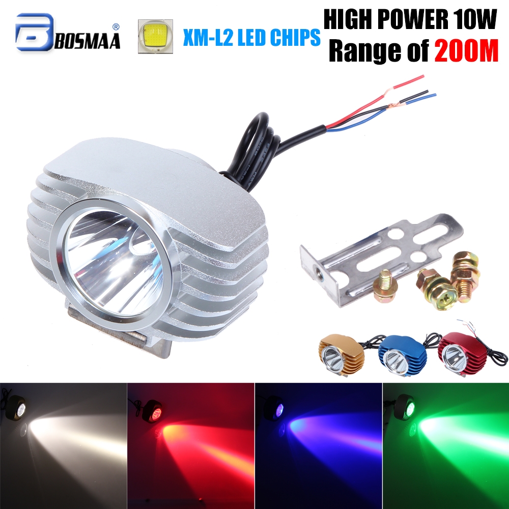 BOSMAA LED Car External Headlight 10W Motorcycle DRL Headlamp Spotlight Drive
