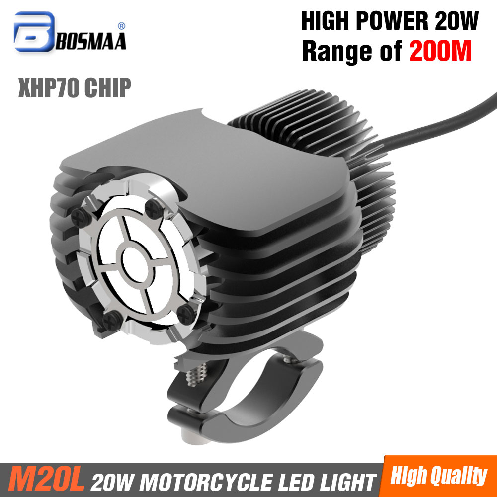 Bosmaa LED Headlight 20W Motorcycle Fog DRL Spotlight