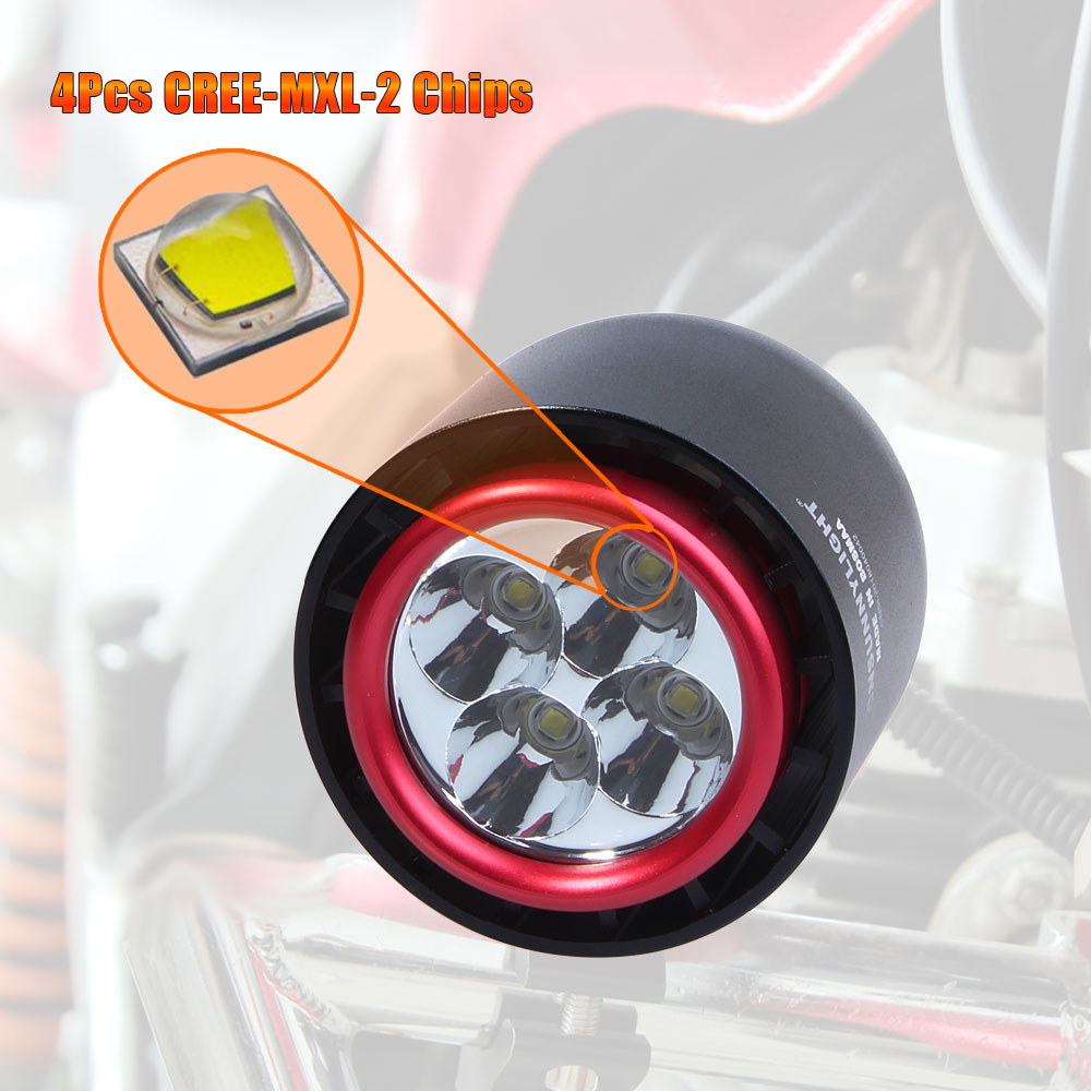 Bosmaa Turbo LED Headlight Spotlight 20W 3400Lm White Motorcycle Fog Headlamp