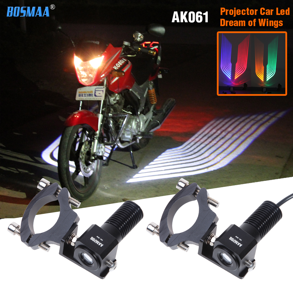 LED Motorcycle Welcome Light Angel Wings Laser Bulb Auto Decorative Light