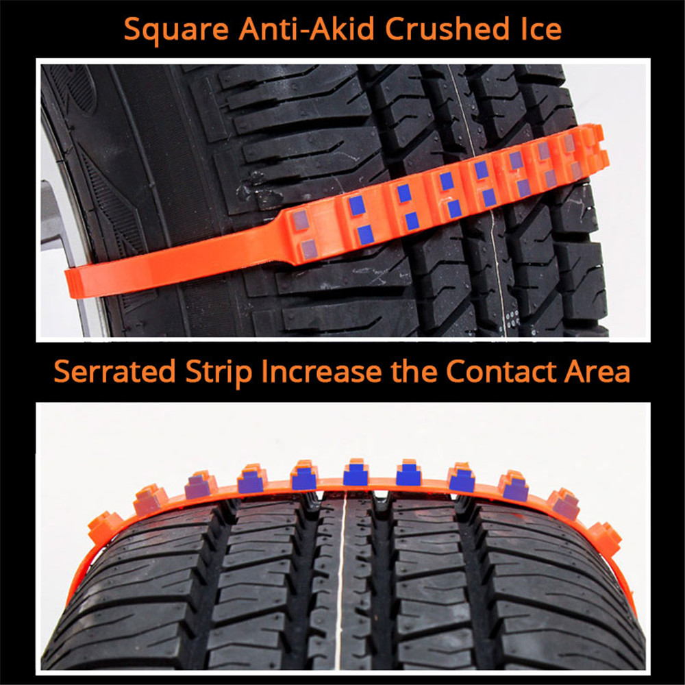 10pcs Car Tire Snow Chains Set Universal Plastic Wheel Chain