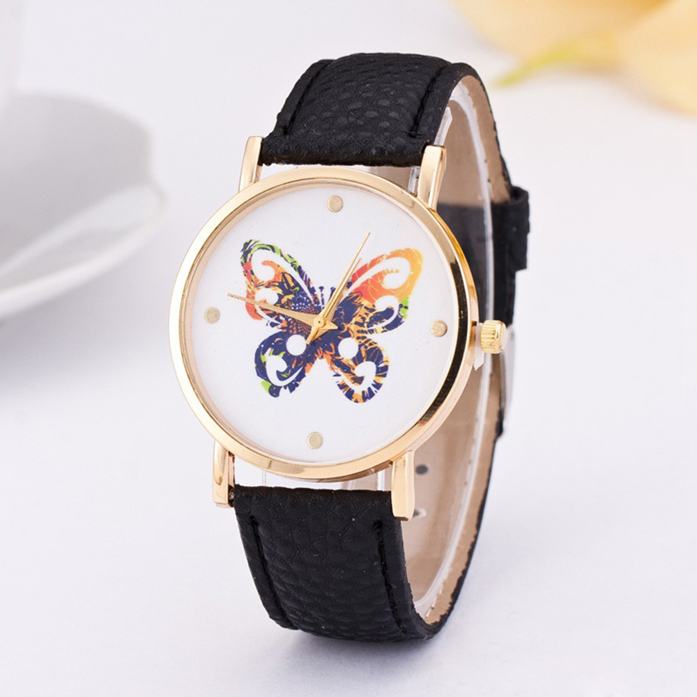 Fashion Butterfly Printed Quartz Belt Watch