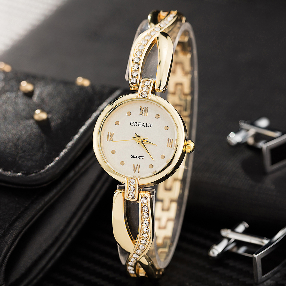 Grealy Ladies Diamond-inlaid Watch Simple Small Dial Decorative Watch