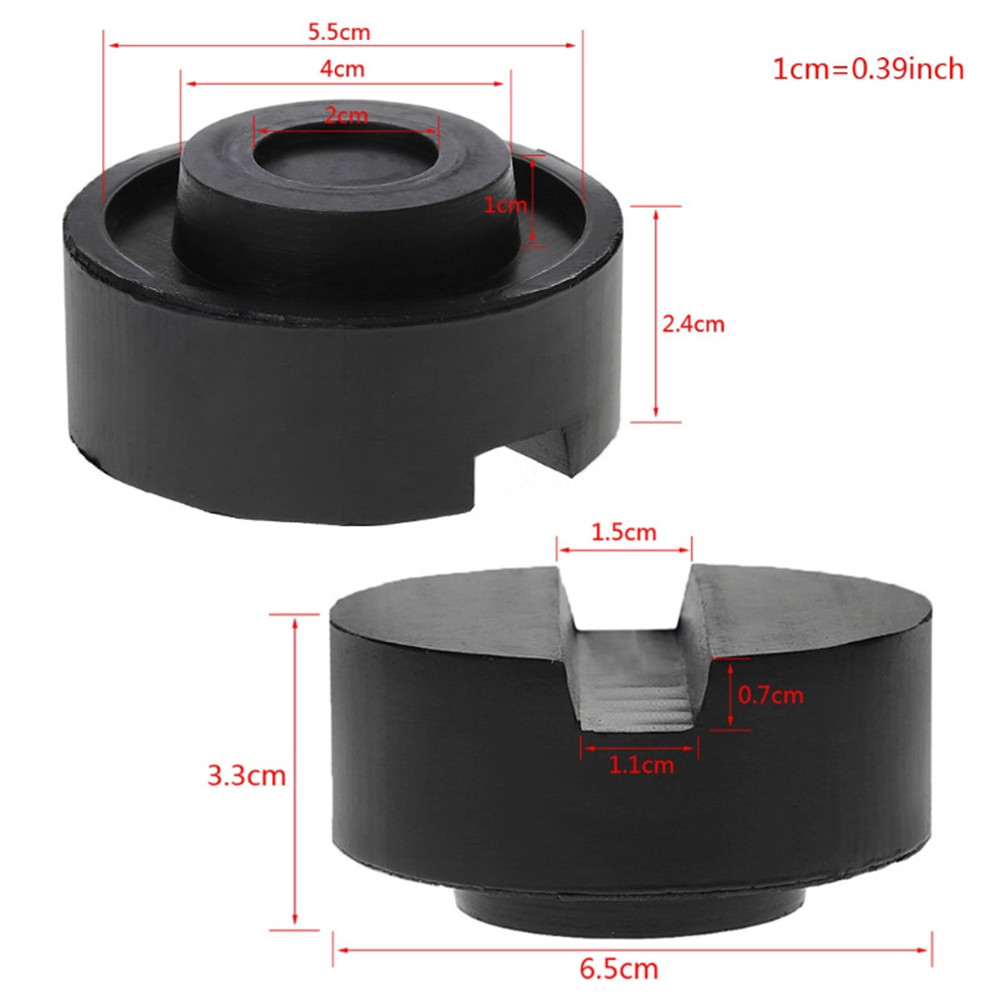 Black Rubber Slotted Floor Jack Pad Frame Rail Adapter For Pinch Weld Side Pad