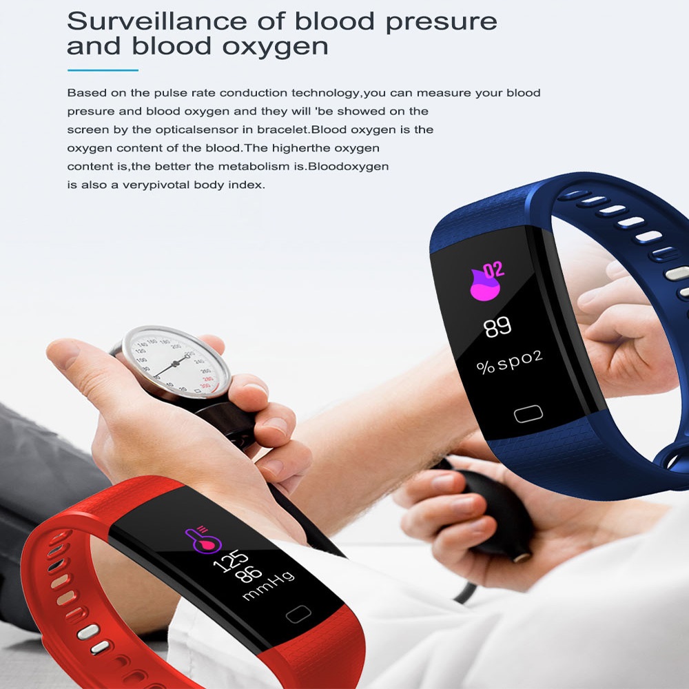 Blood Pressure Heart Rate Monitoring IP67 Waterproofing Screen Smart Watch