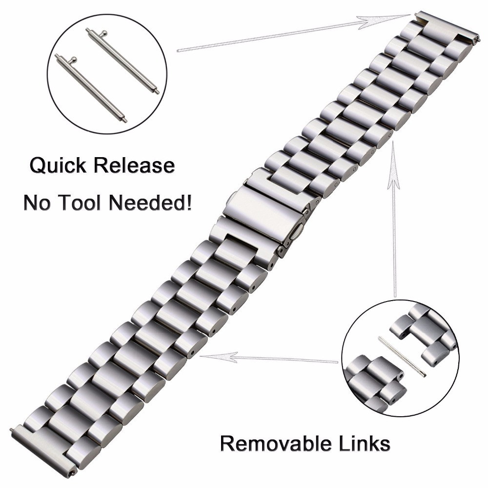20MM Stainless Steel Wrist Strap Watch Band For Xiaomi Huami Amazfit Youth Bit