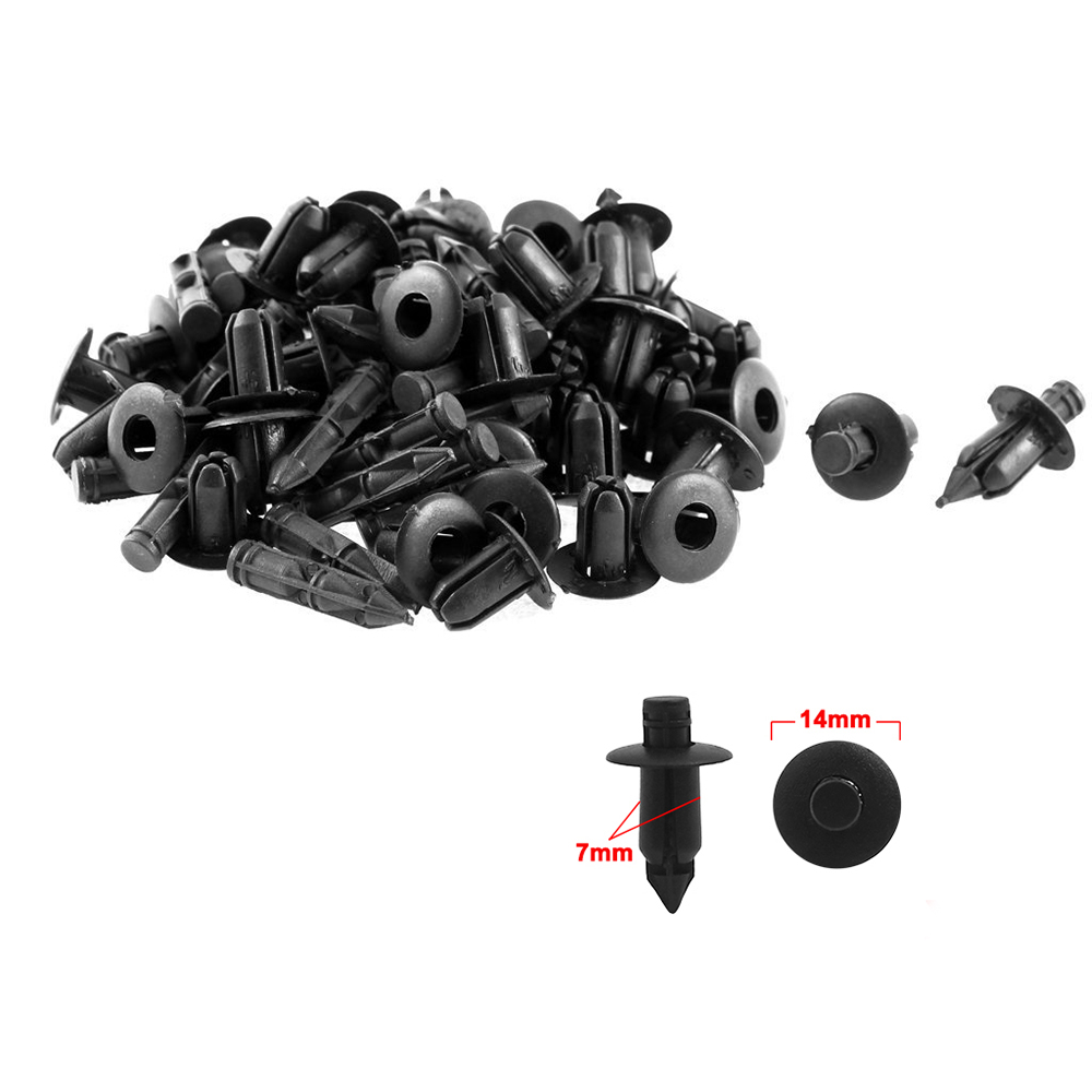 Black Plastic Rivet Engine Cover Trunk Retainer Clips