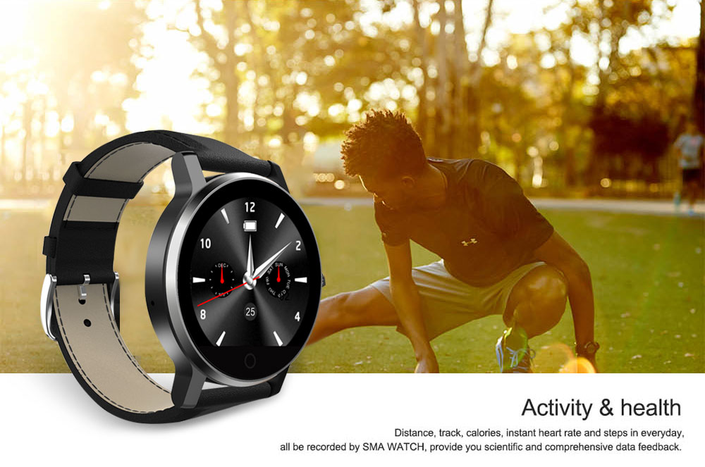 SMA - 09 Heart Rate Monitor Smart Watch with Alarm Phonebook Voice Record