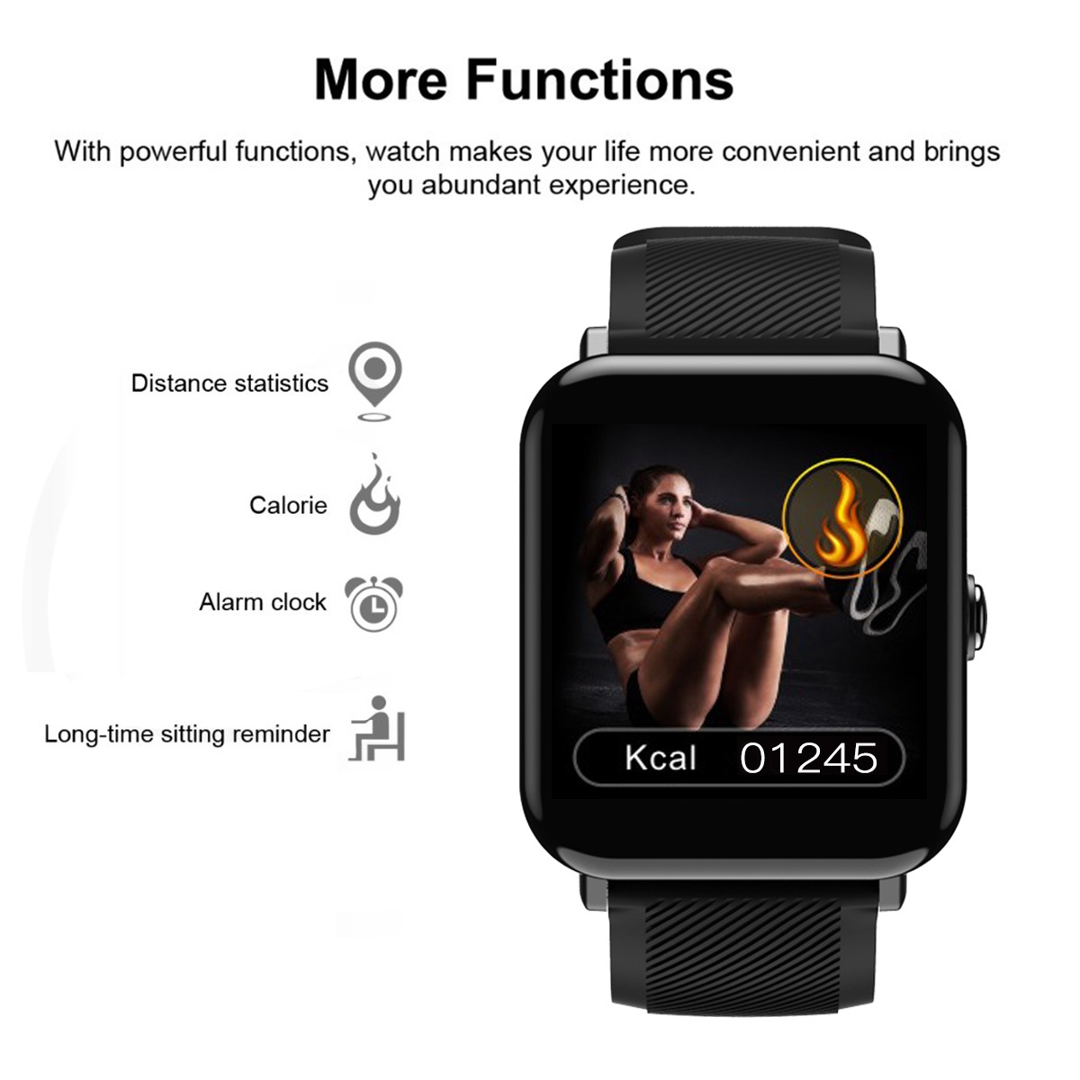 OUKITEL W2 Smartwatch Sports Bluetooth 4.0 Heart Rate Monitor Pedometer Sleep Monitoring